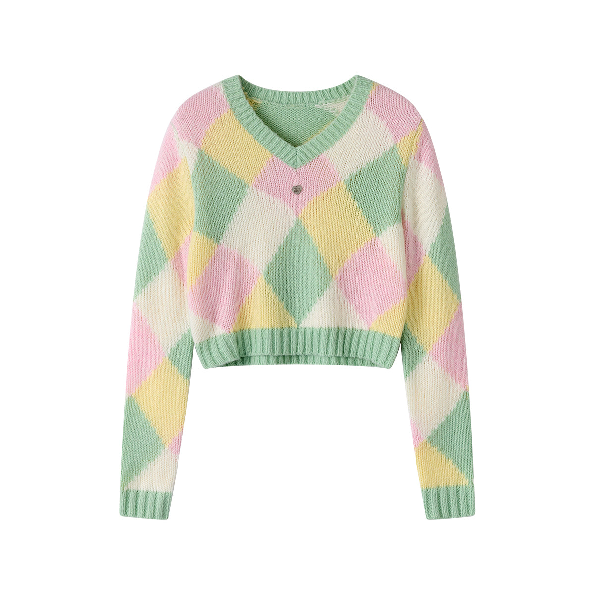 드롭 숄더 니트 V넥 스웨터 탑