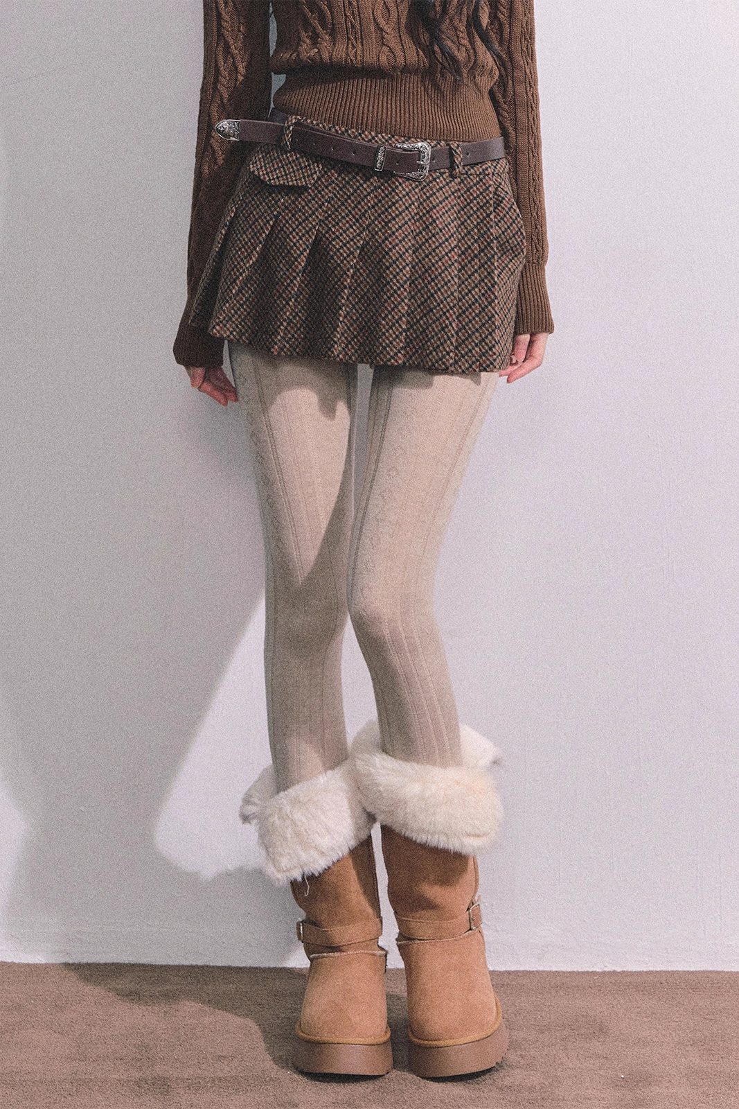 Hazelnut Velvet Jacket Skirt Set-Up