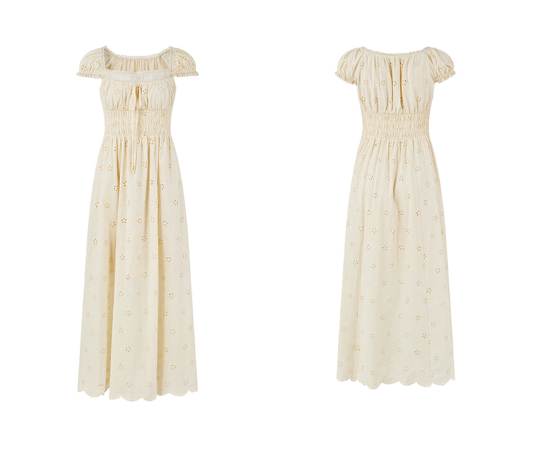 French Square Neck Maxi Dress