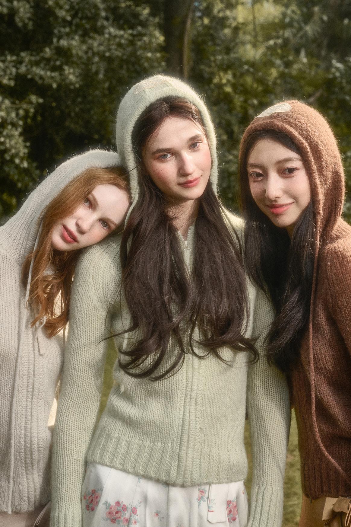 Veste à capuche Galaxy en mohair doux