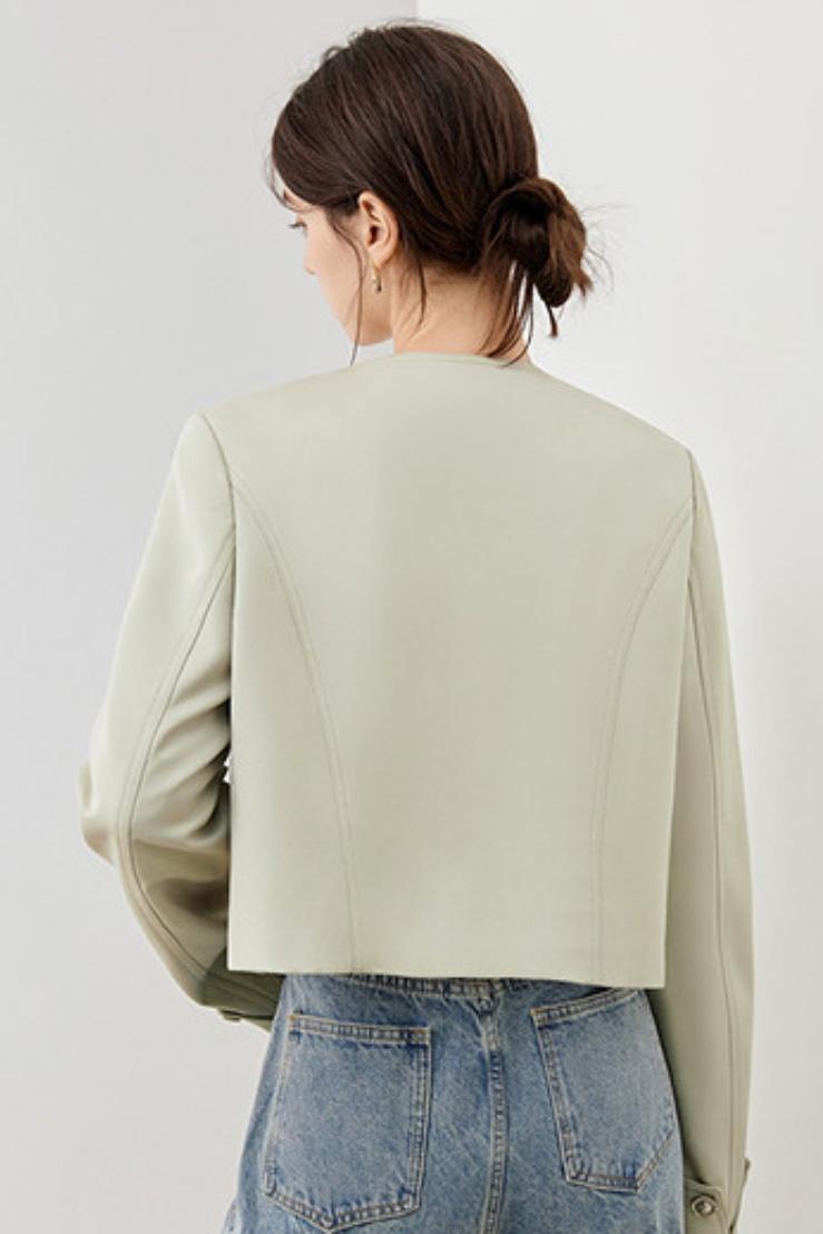 Retro Round Neck Denim Jacket