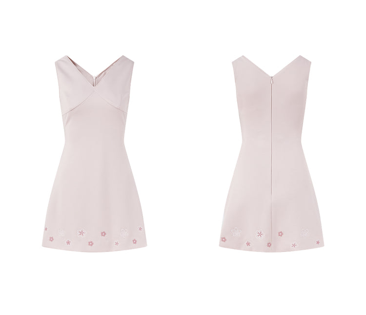 Summer Slim V-Neck Tencel Dress