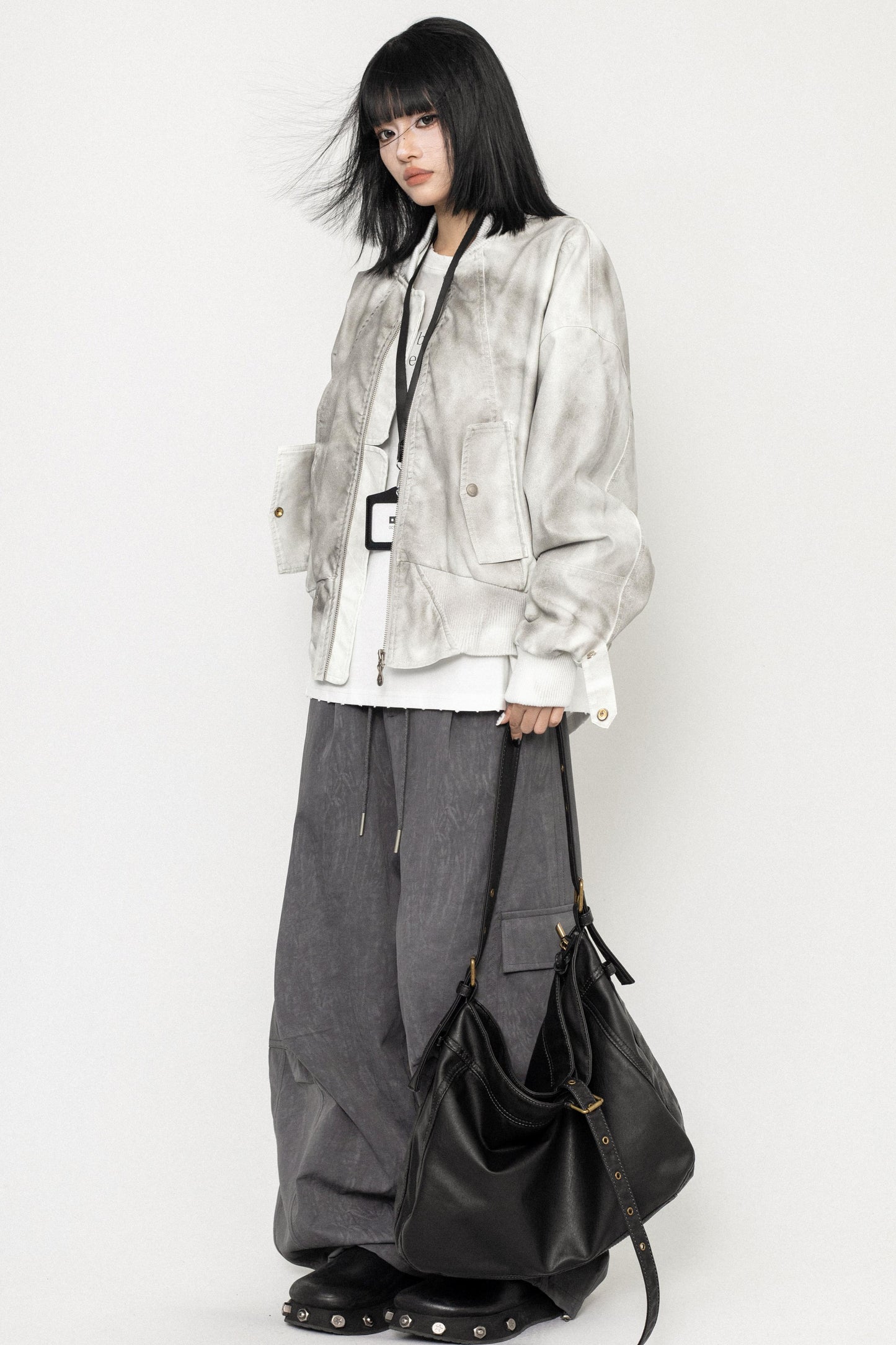 Vintage Wash Women's Baseball Jacket