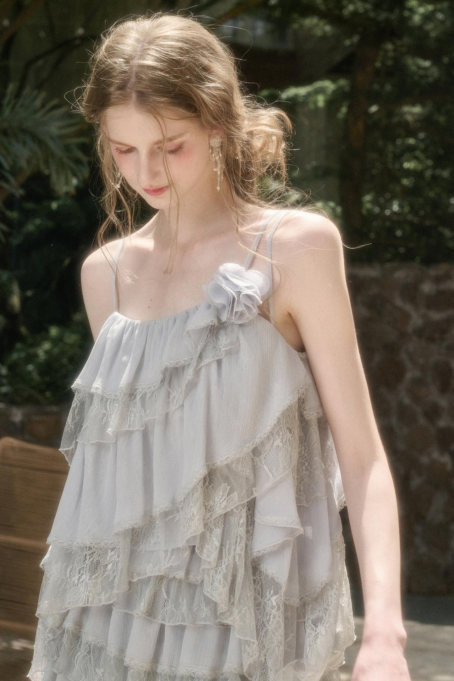 Soft Lace Strap Andromeda Semi Skirt Set-Up