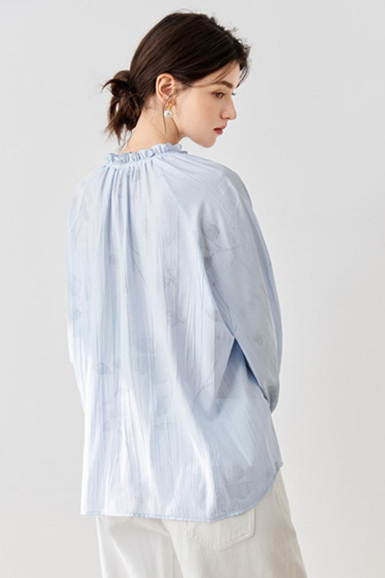 French Bud Collar Blouse Shirt