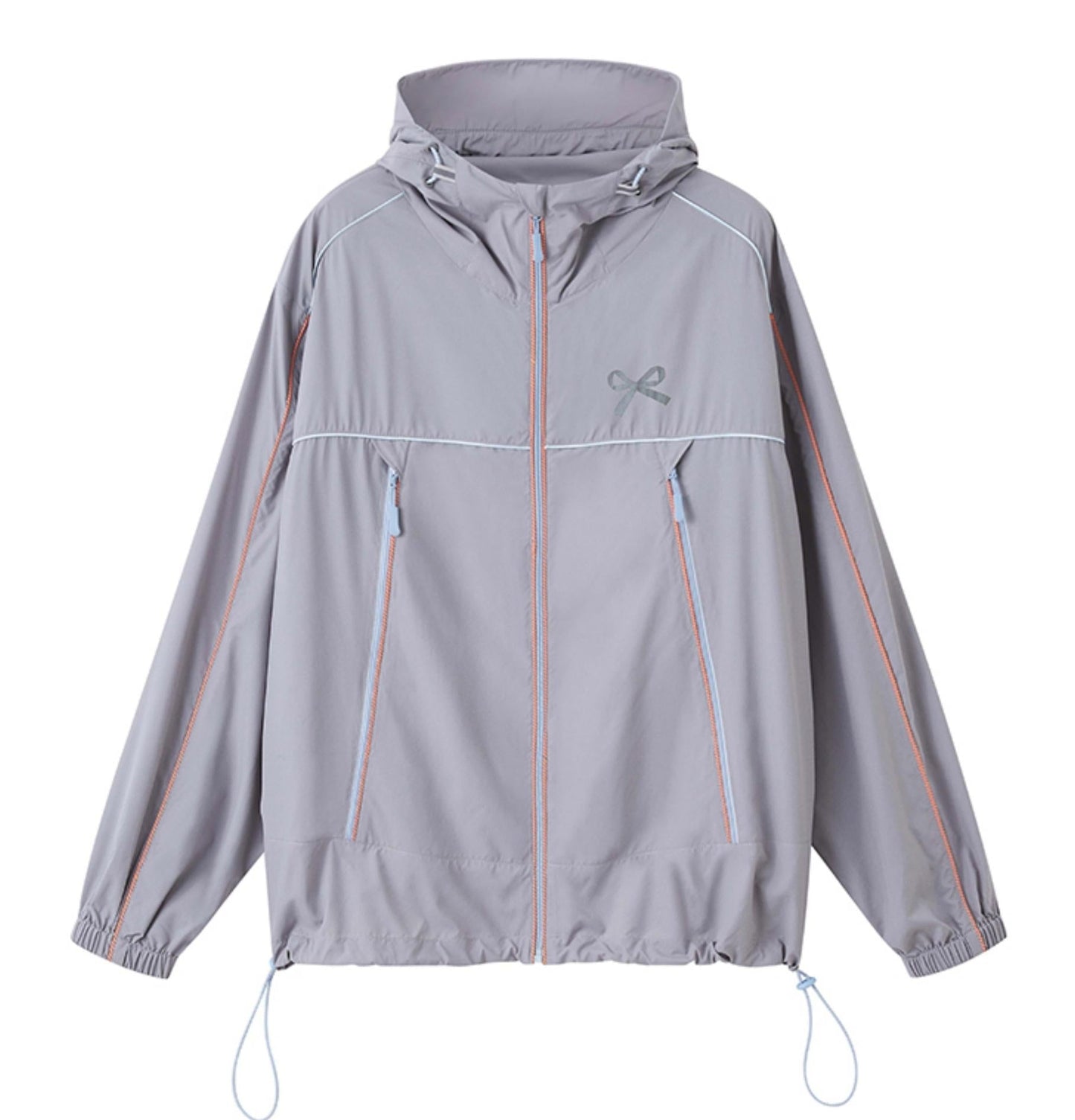 Color-Block Bow Hoodie Jacket