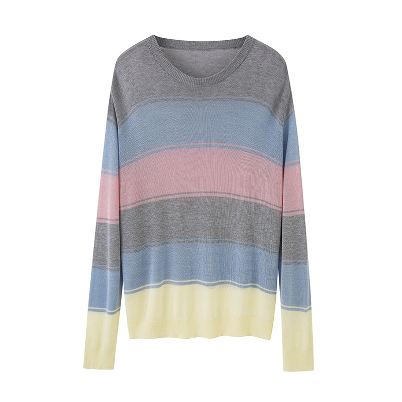 Striped Color Block Knit Top