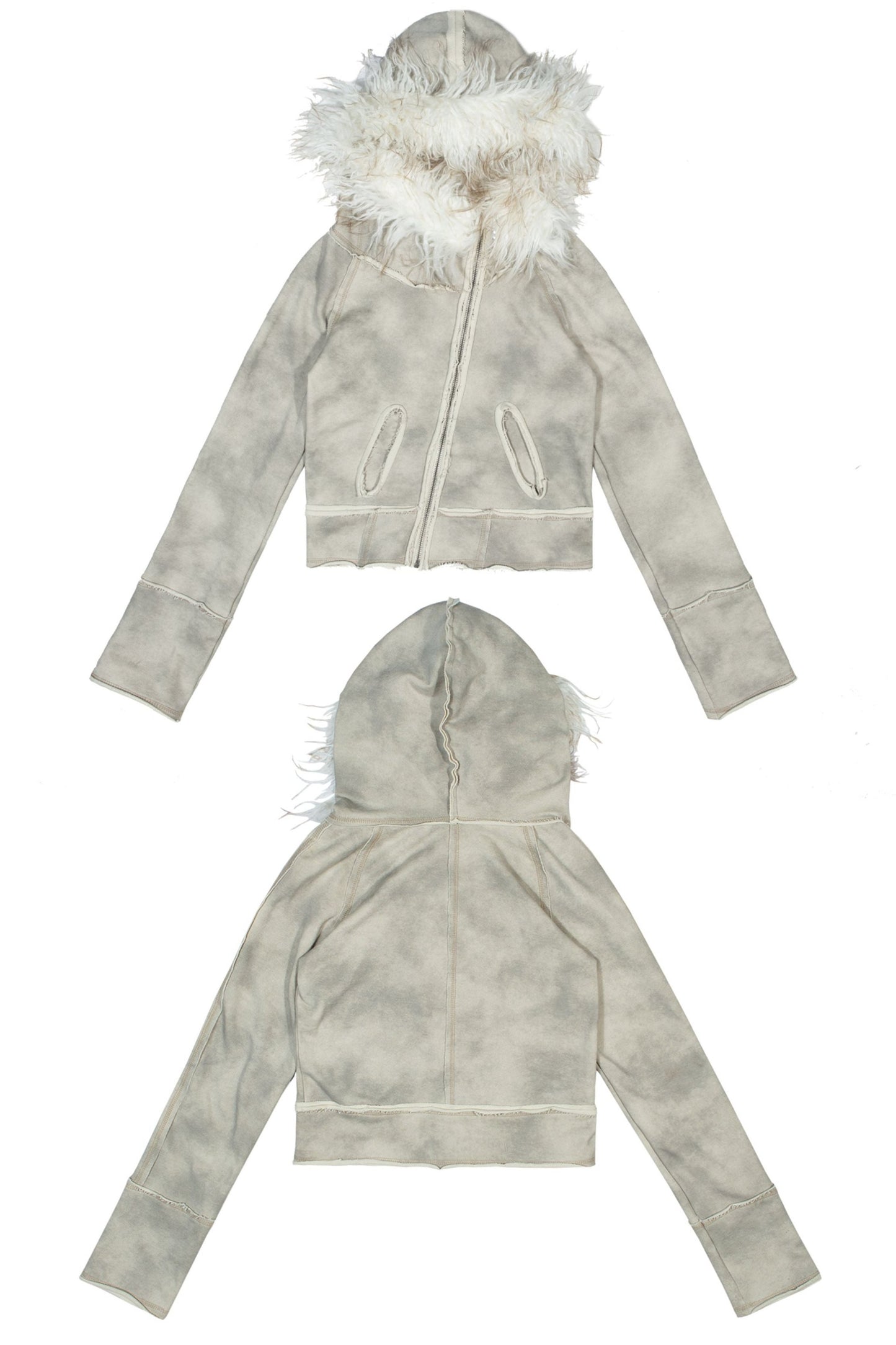 Gekürzte Fellkragen Punkjacke