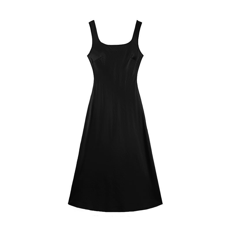 Satin Luxe Draped Midi Tank Dress