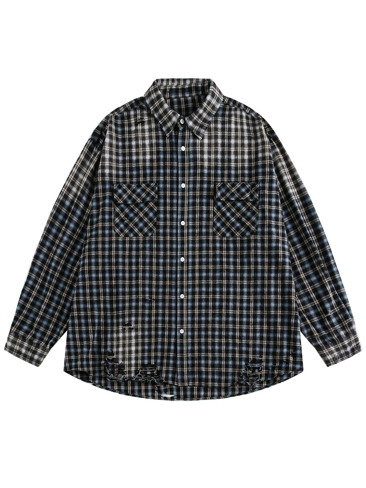 Plaid Gradient Retro Check Shirt