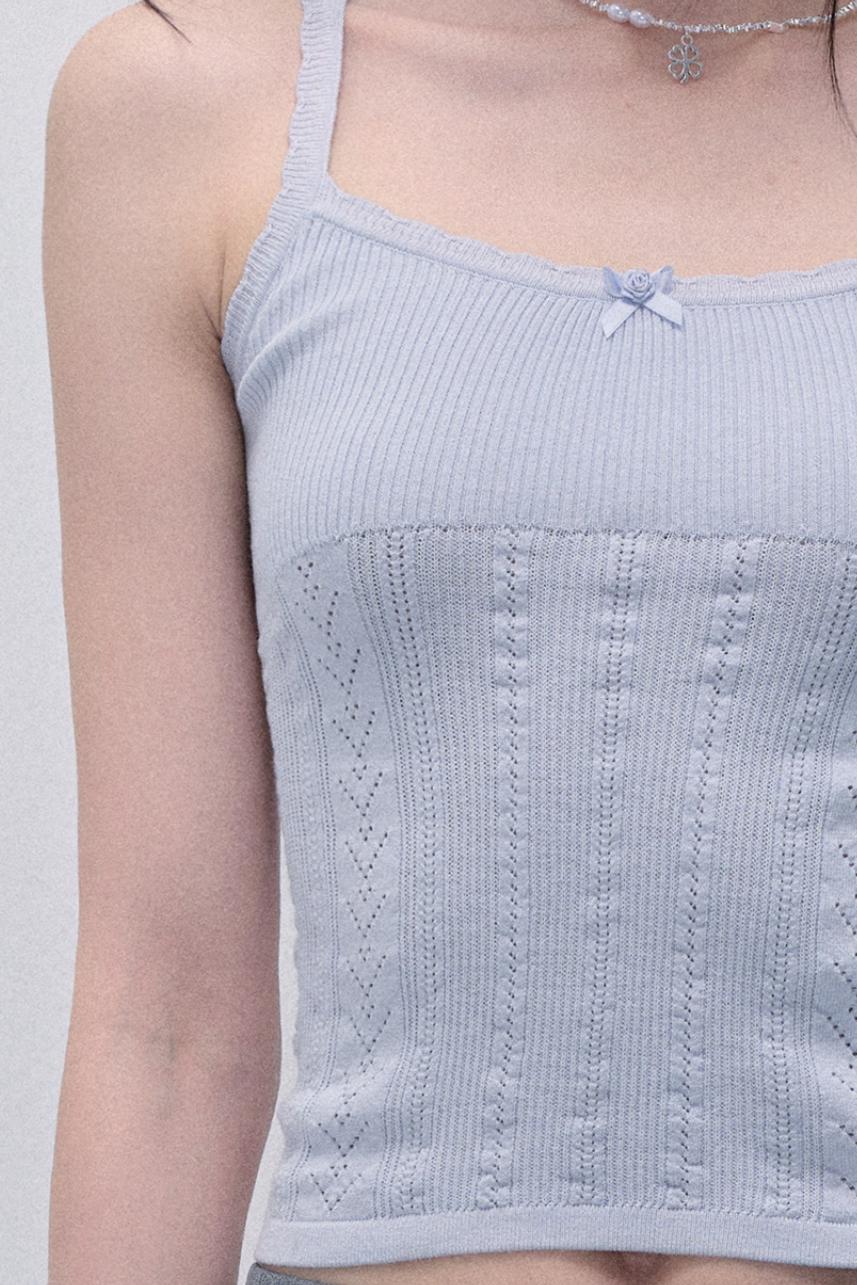 레이스 니트 카디건 세트