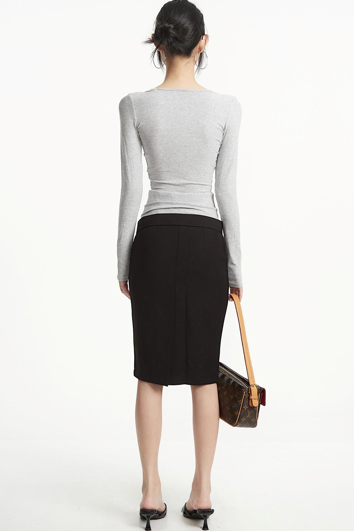 Retro Gray Two-Piece Top