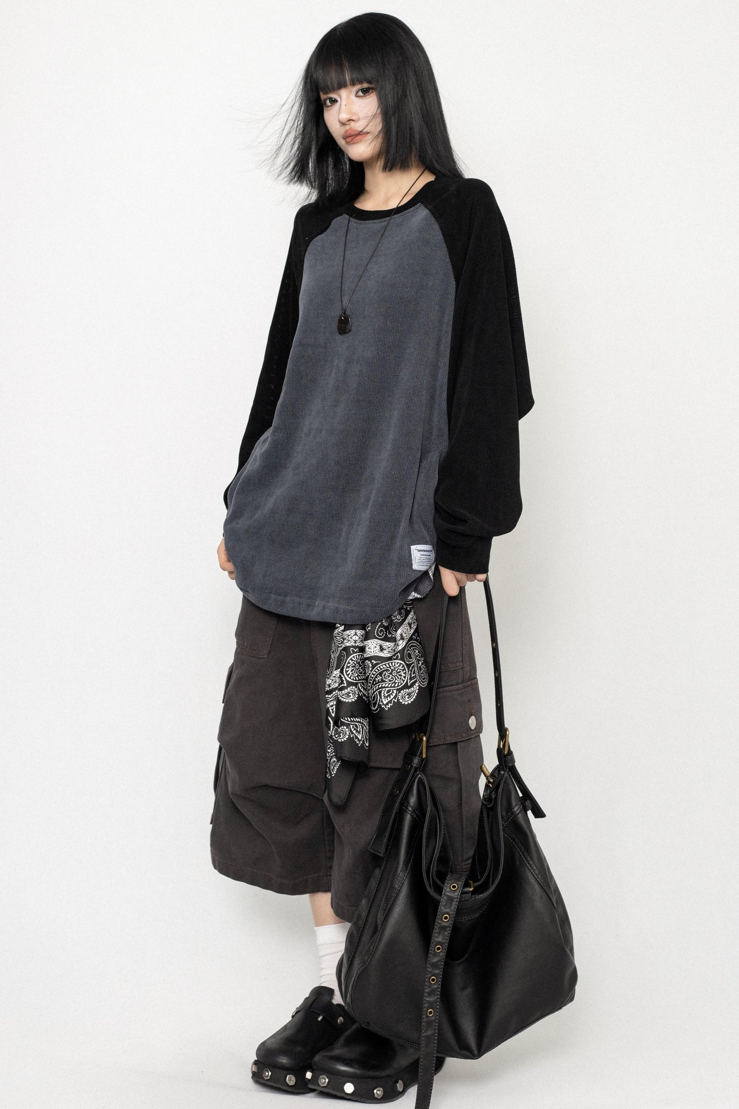 Retro Patchwork Long Sleeve Tee