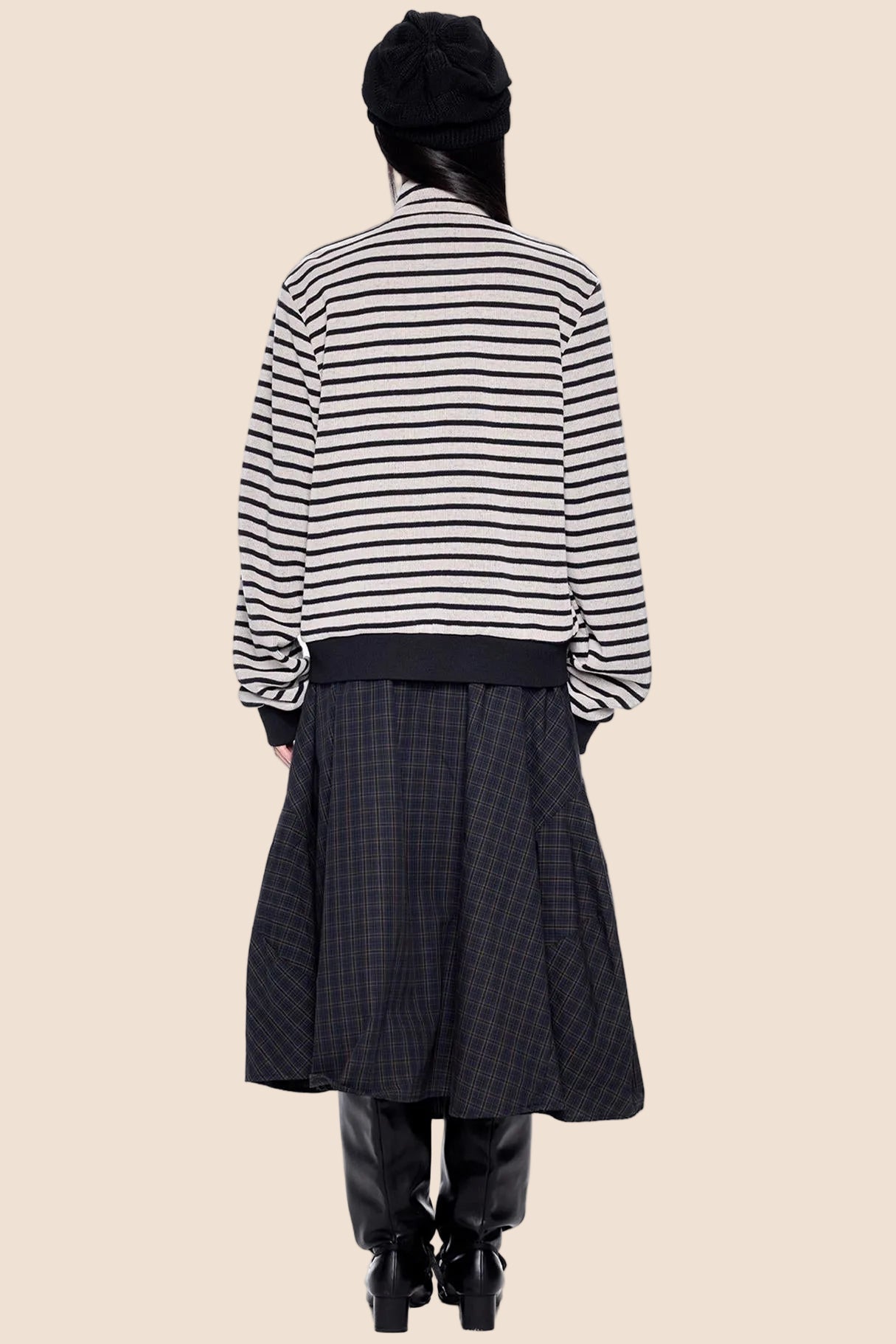 Striped Vintage Turtleneck Cardigan