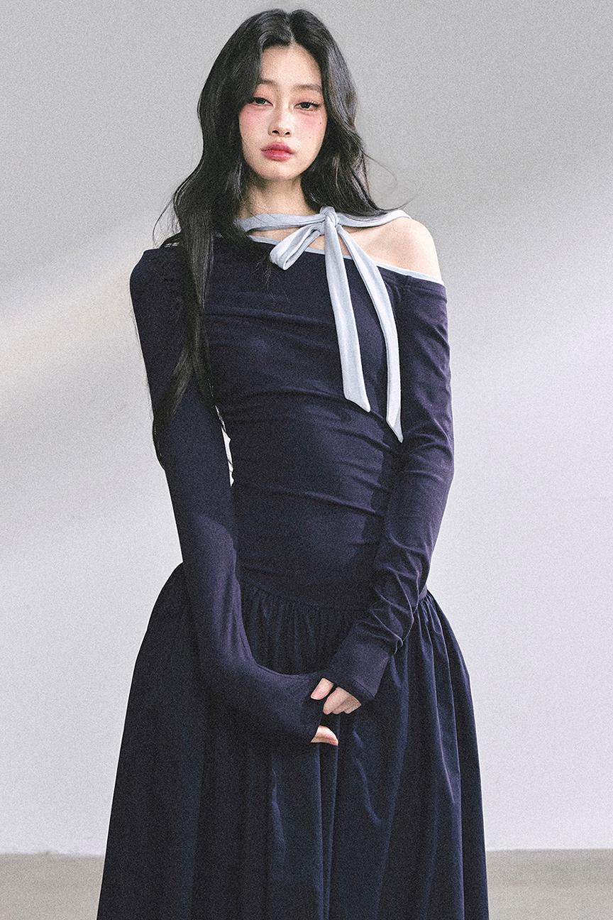 Autumn Waist Slimming Long Dress