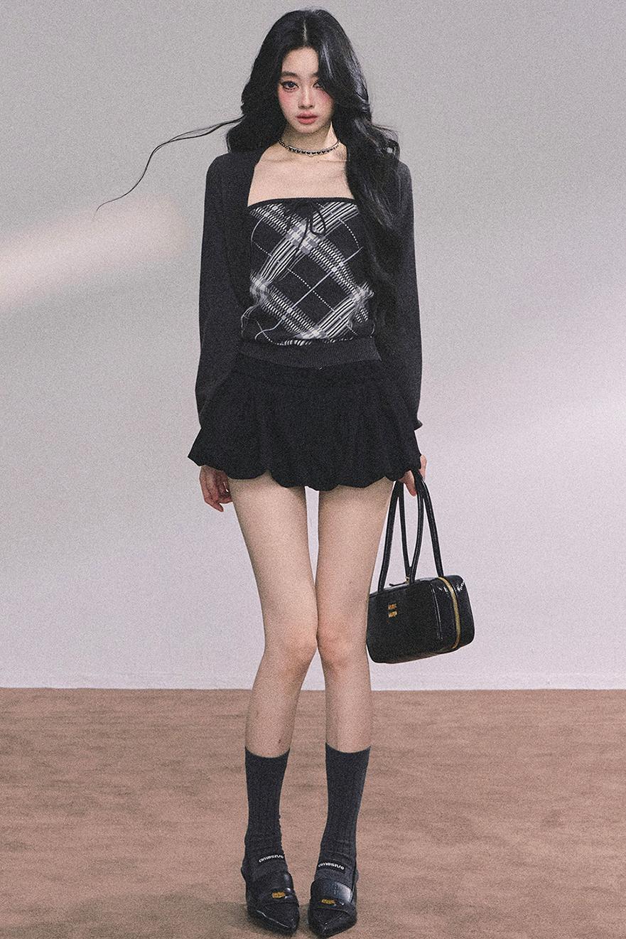 French Fluffy Autumn A-Line Skirt