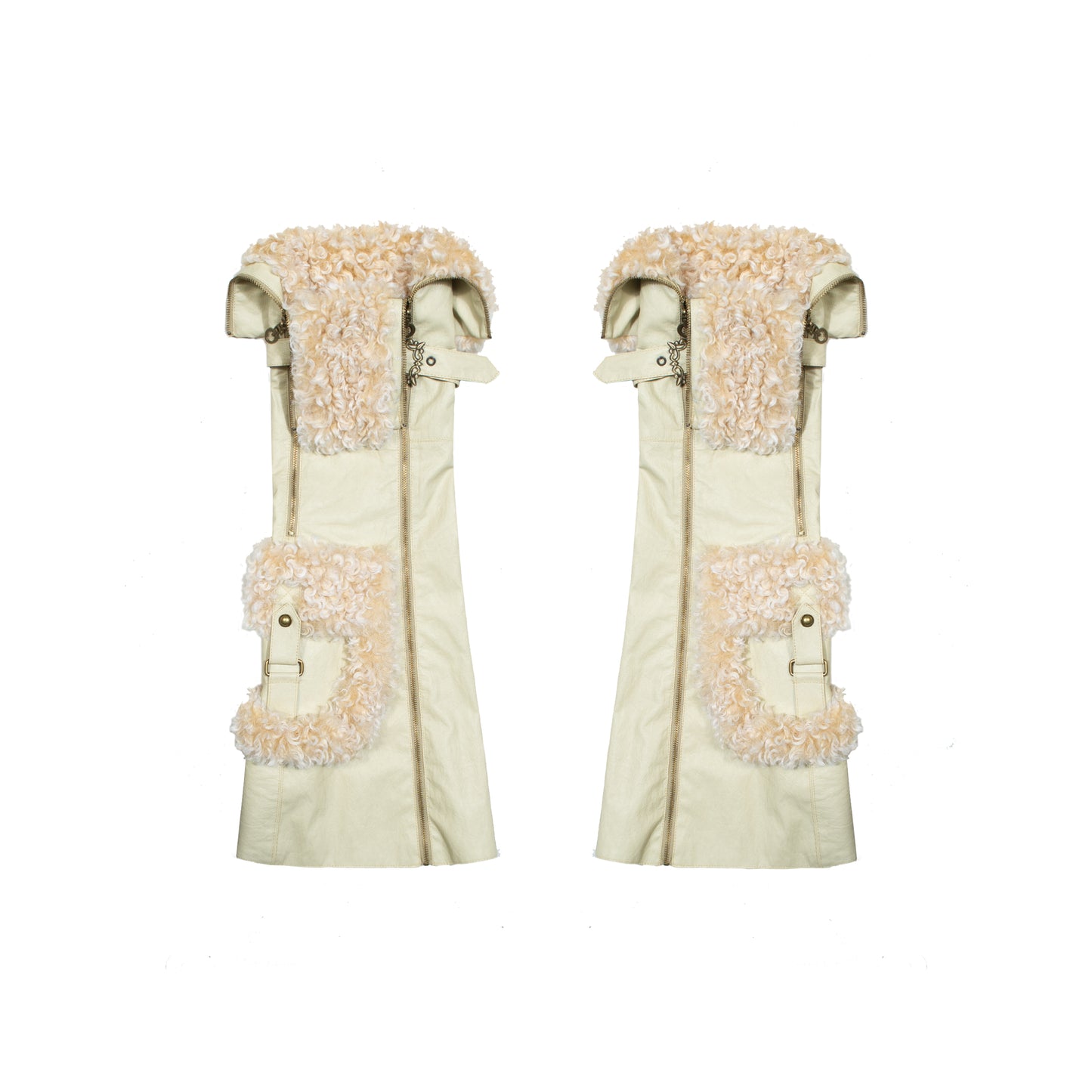 Low-Rise Leather Shorts & Leg-Wear Set-Up