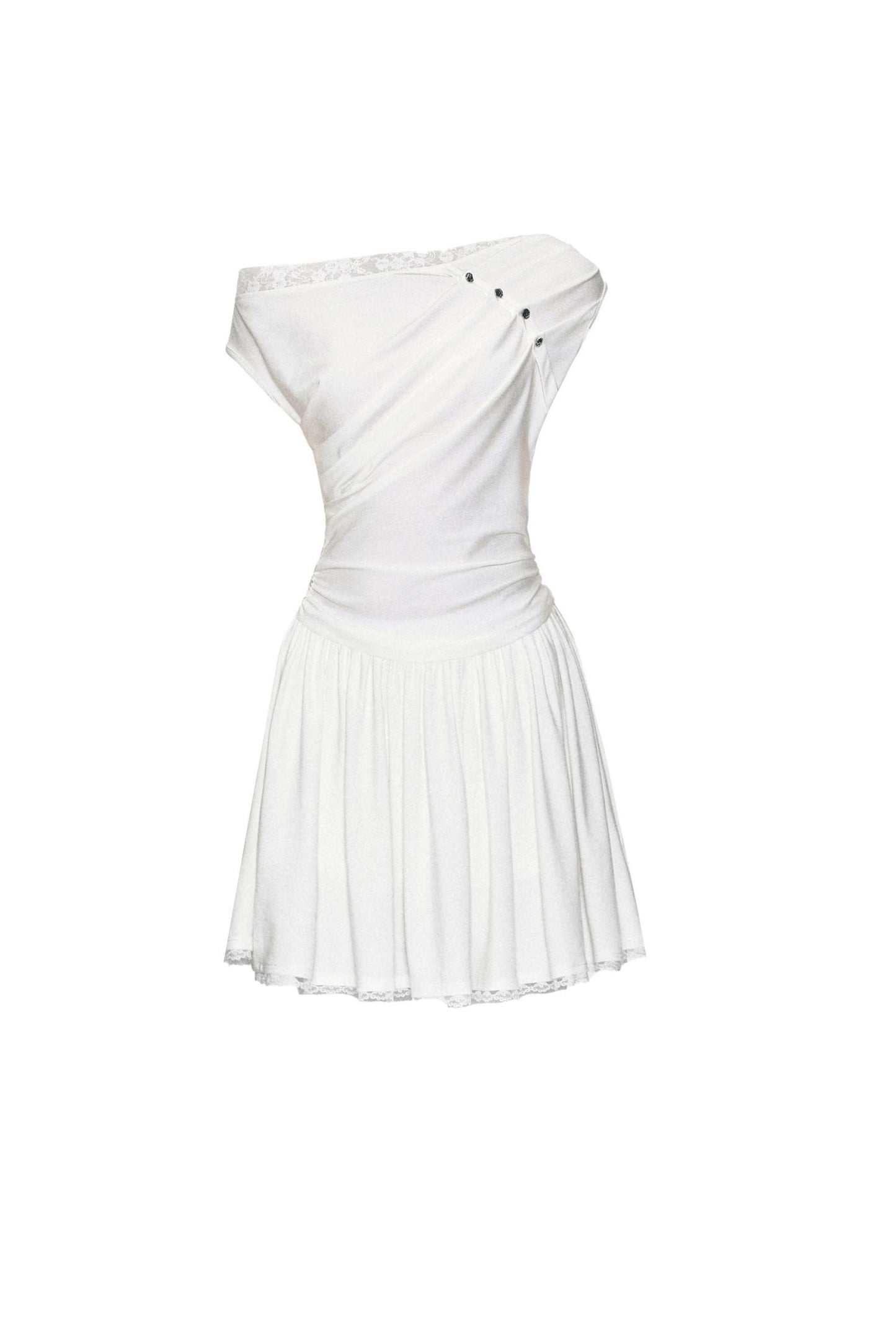 Lace Knit Asymmetric Dress