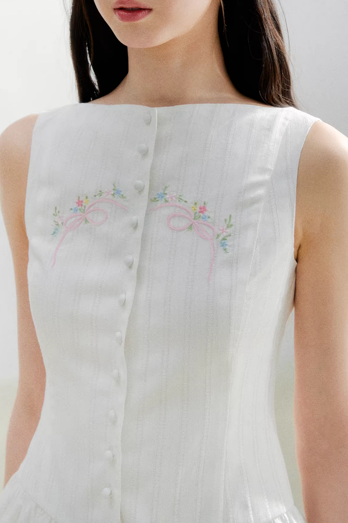 White Elegant Embroidered Dress