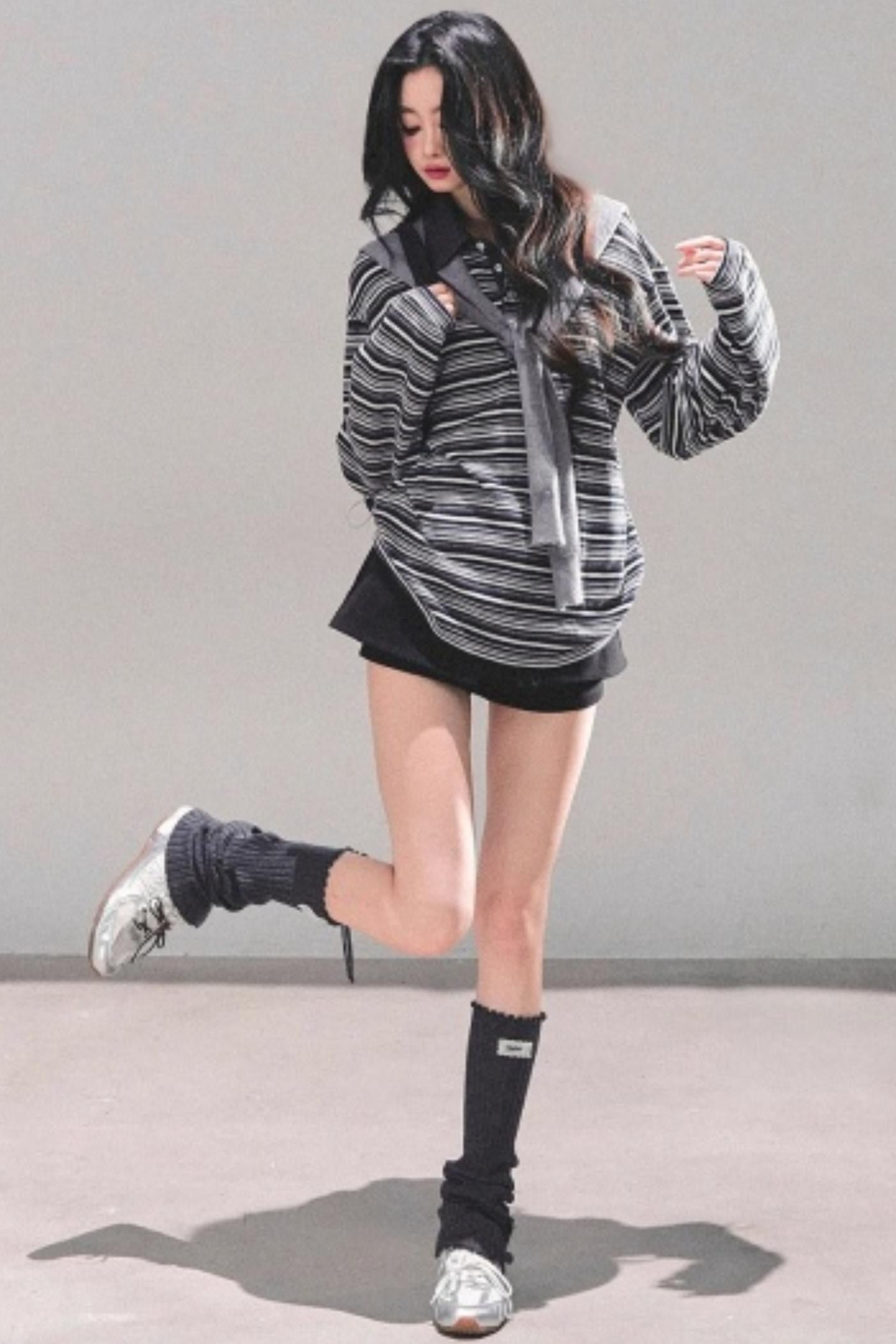 American Polo Neck Striped Top