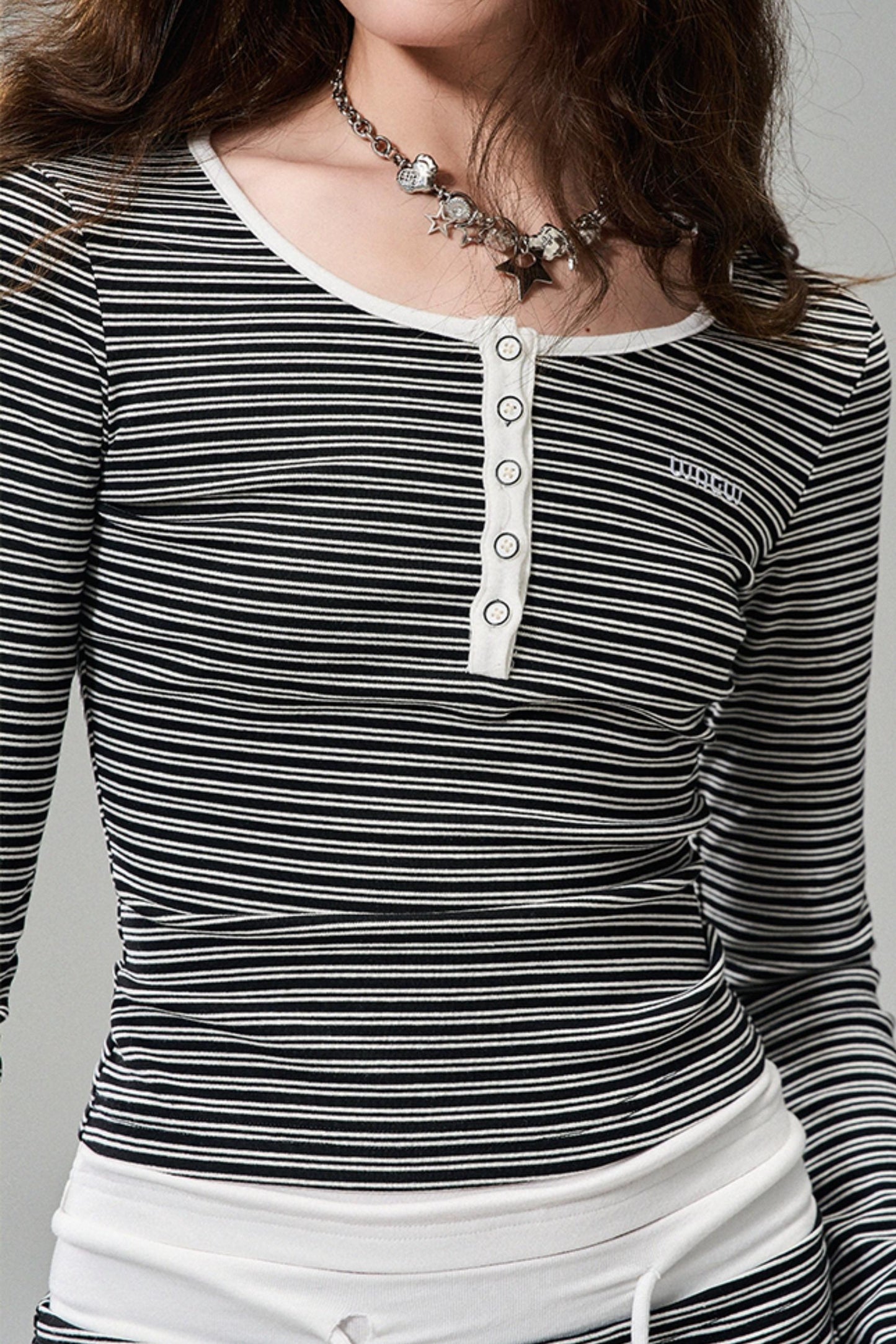 Striped Elegance Black & White Long Sleeve Dress Set-Up