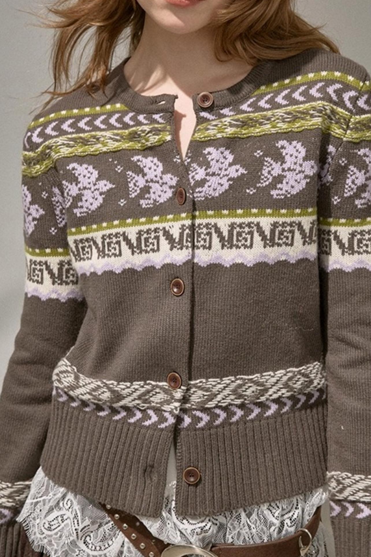 Flying Sparrow Button Knit Cardigan