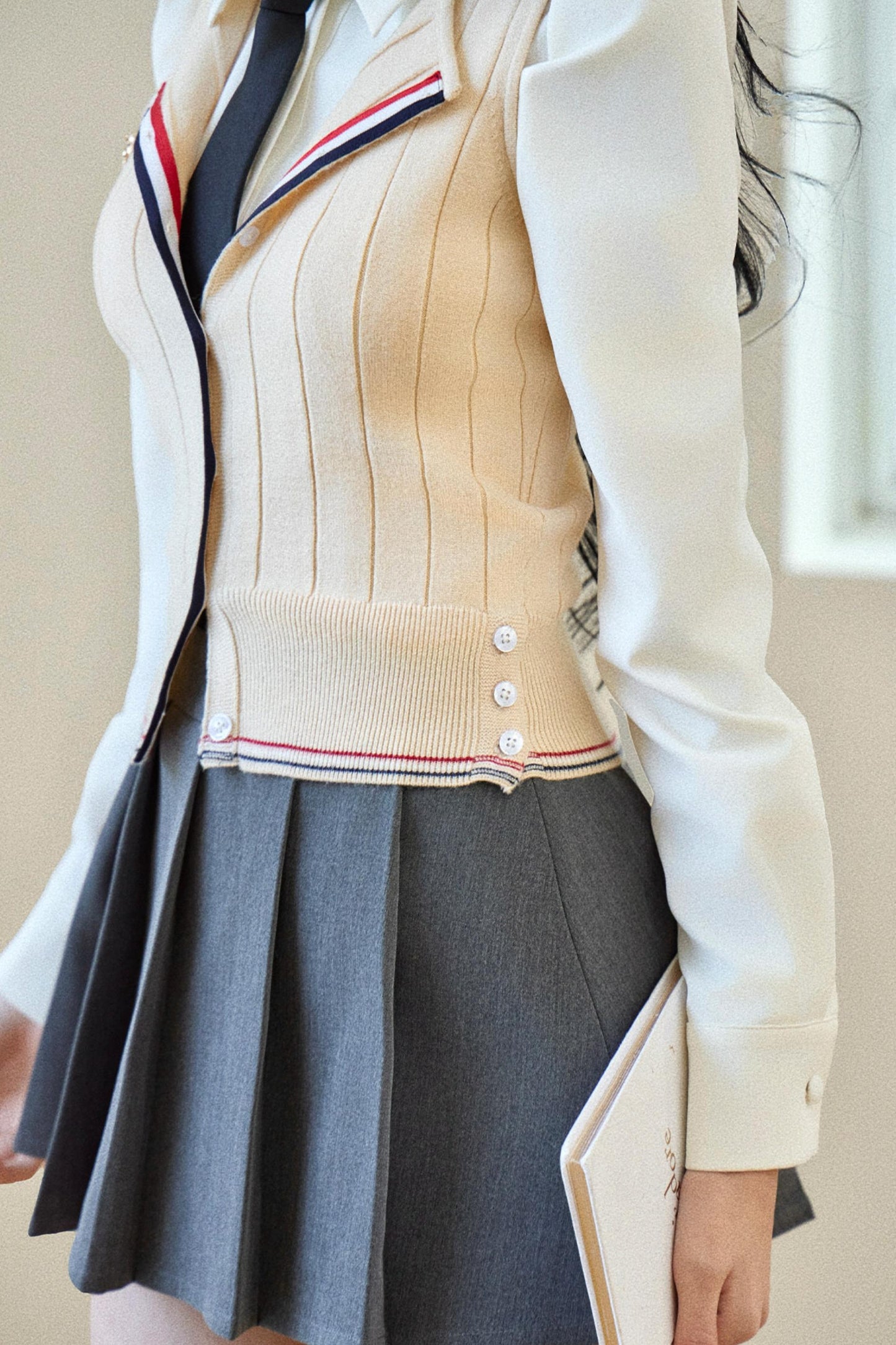 Finnish College Knitted Cardigan Set-Up