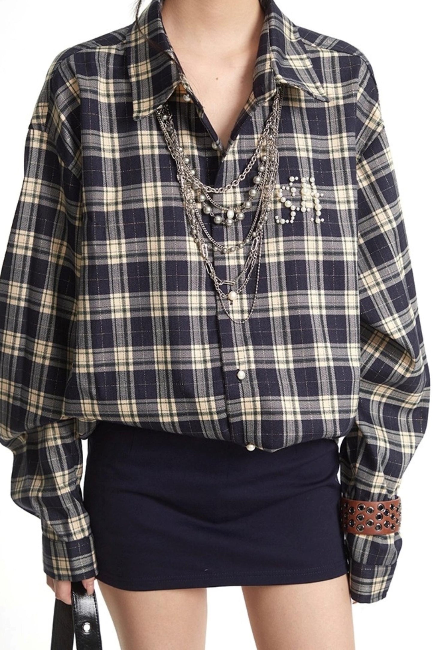 Vintage Pearl Letter Shirt