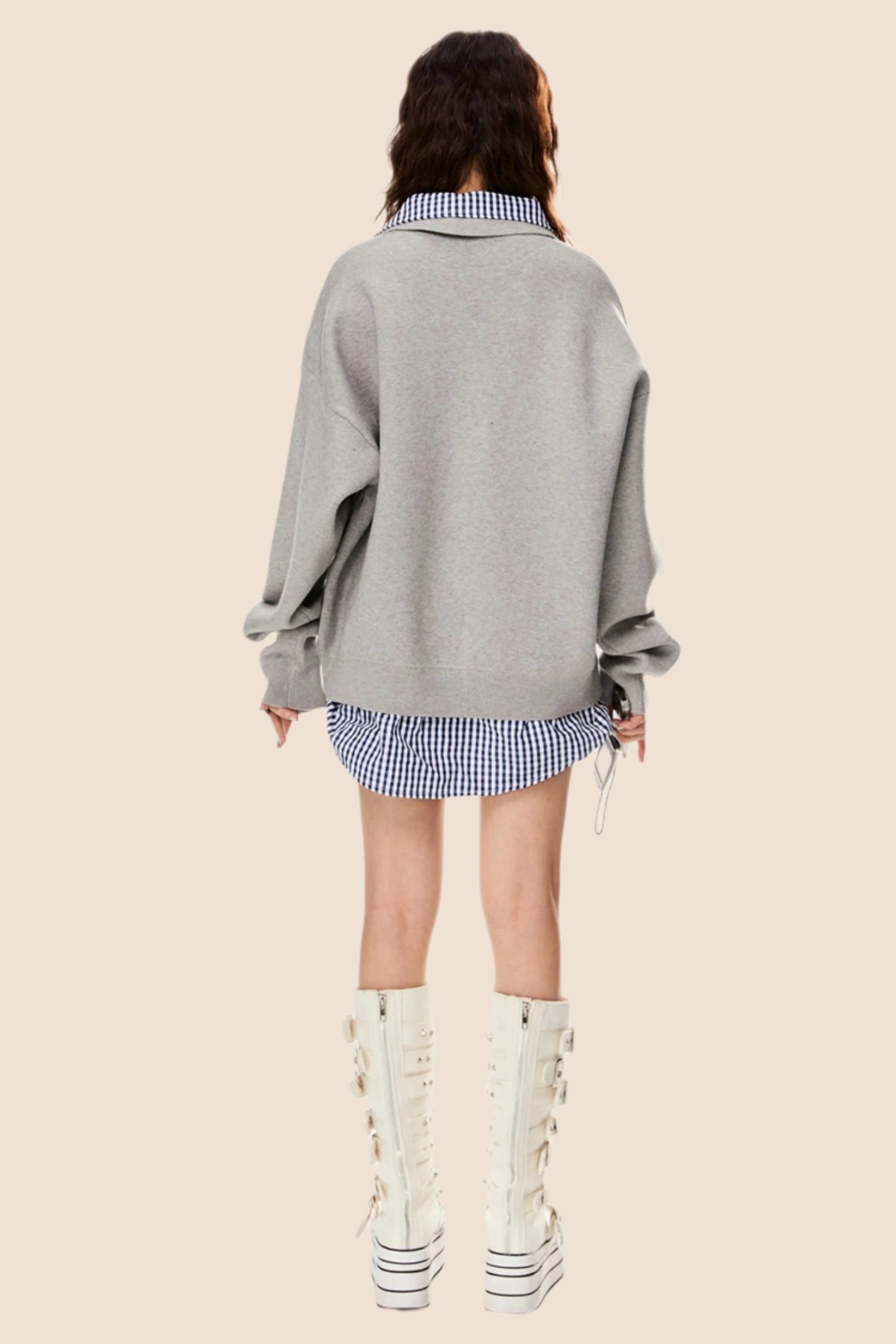 American Loose Fit Polo Sweater Top