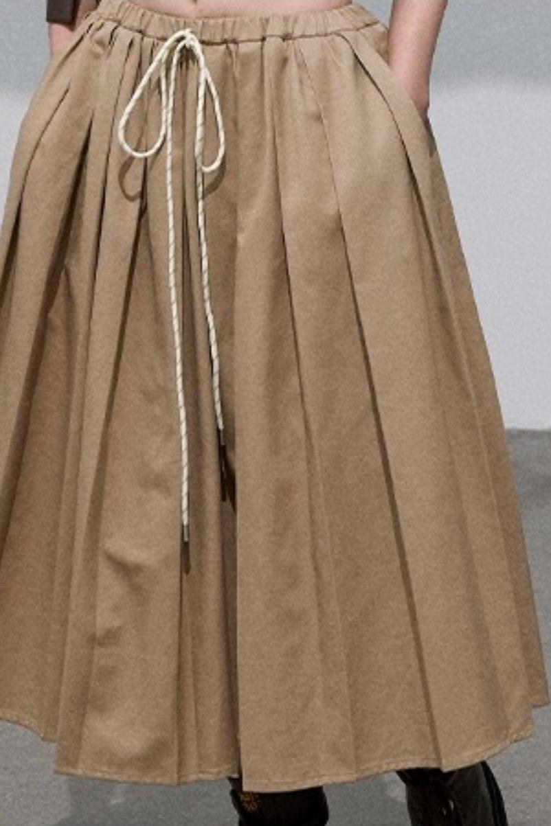 Lyocell Waist Pleated Skirt