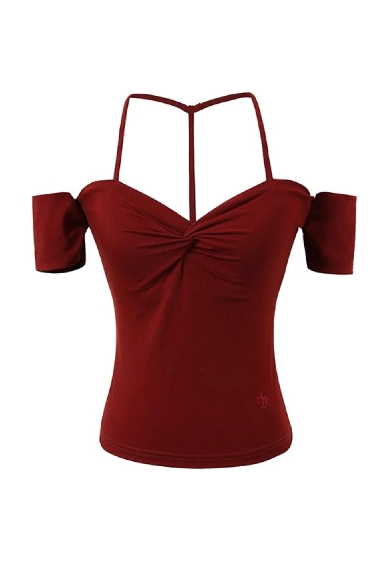 Twisted One-Shoulder Halter Top