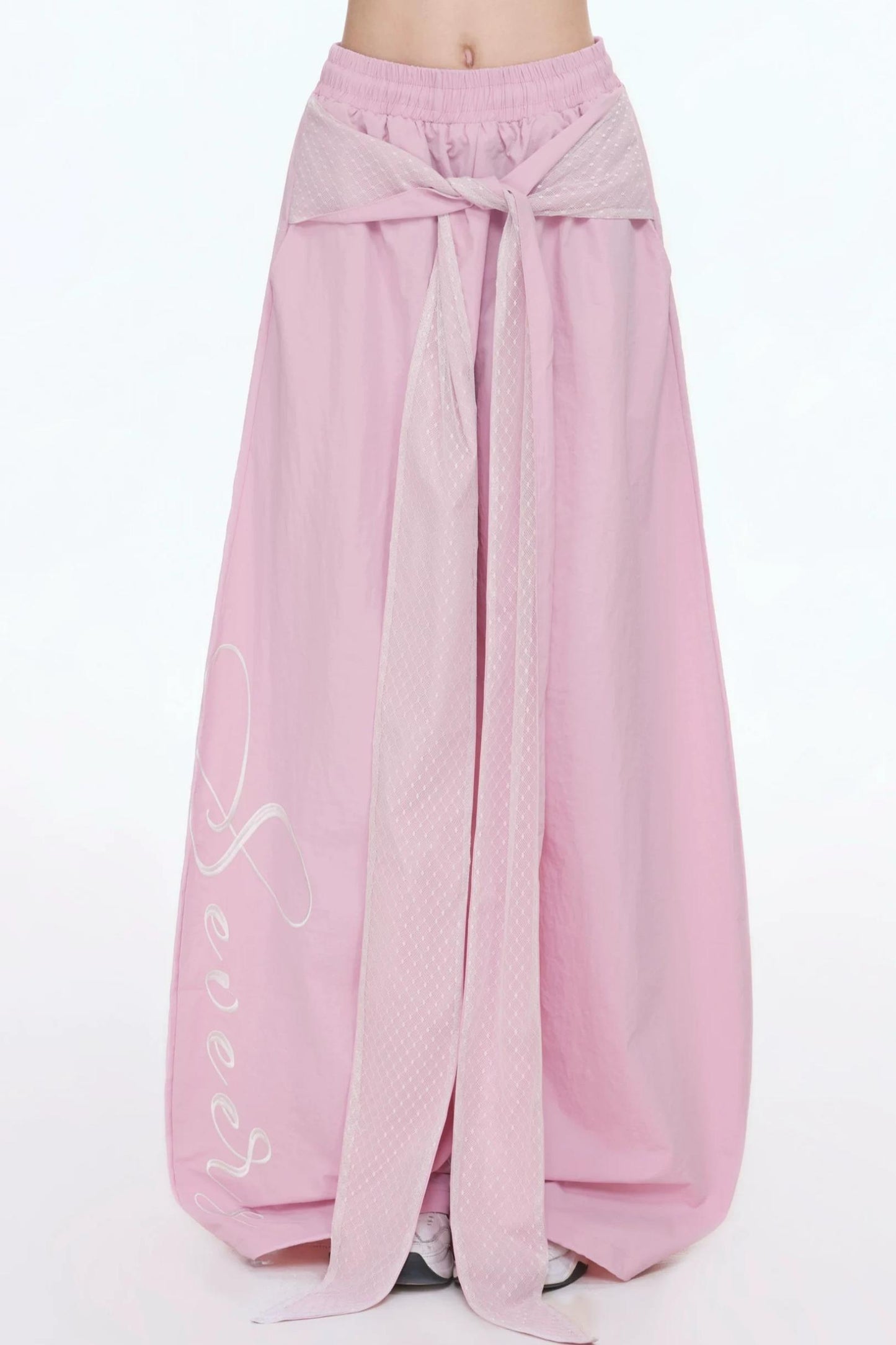 Sweet Ribbon Wide-Leg Pants