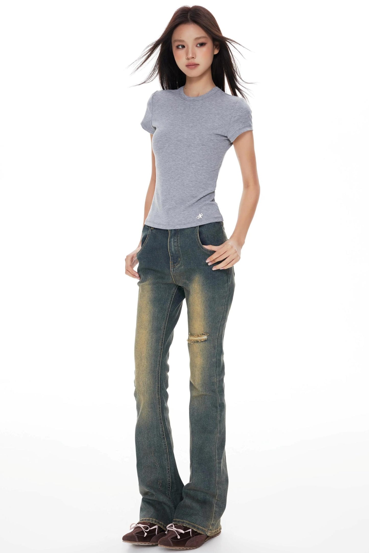 Micro-Flared Wide-Leg Jeans