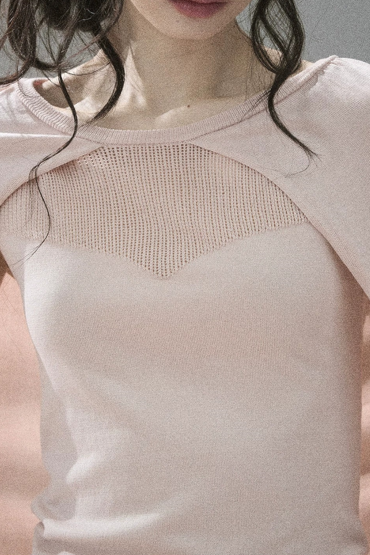 Hollow-Out Shawl Top