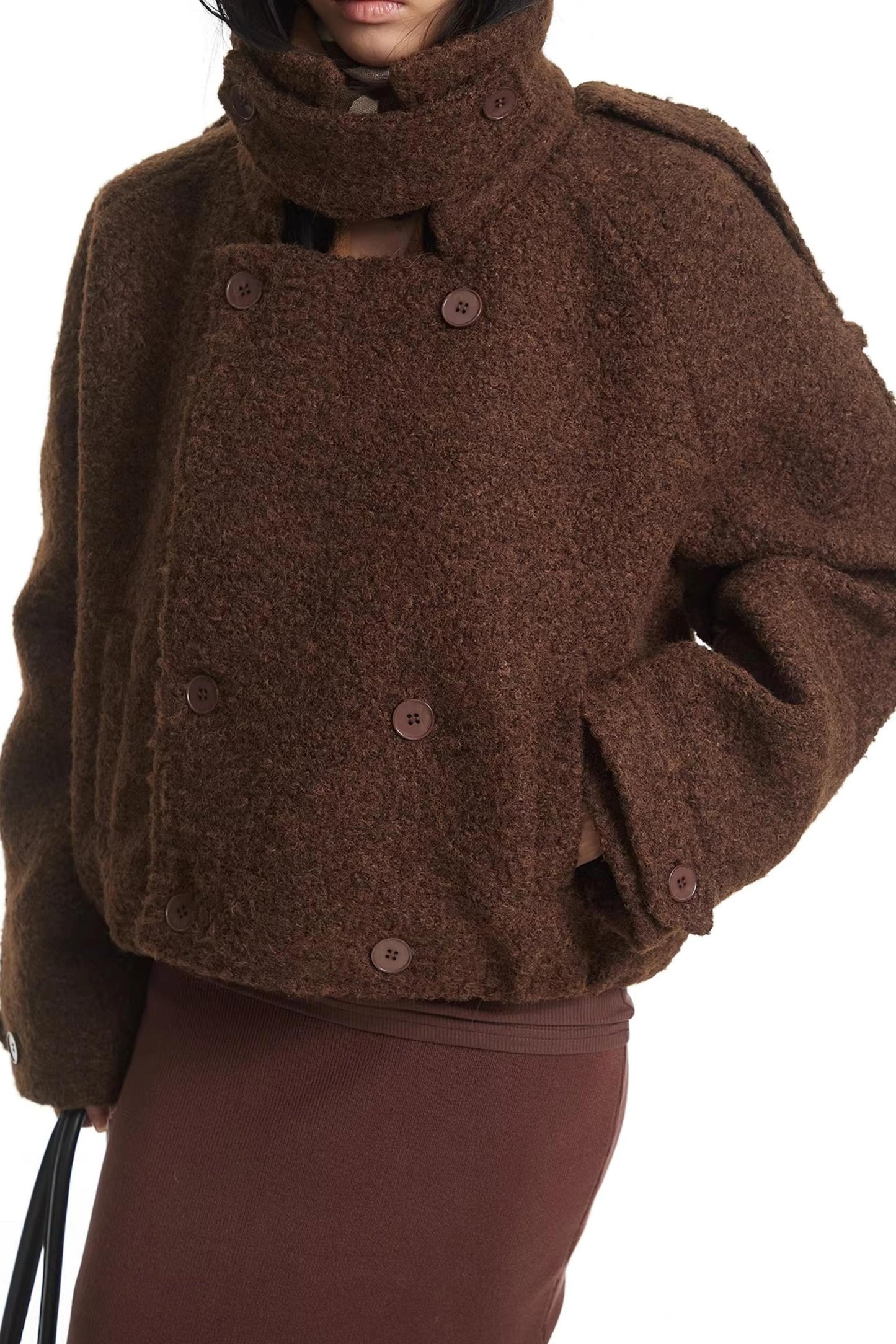 Retro Brown Woolen Coat