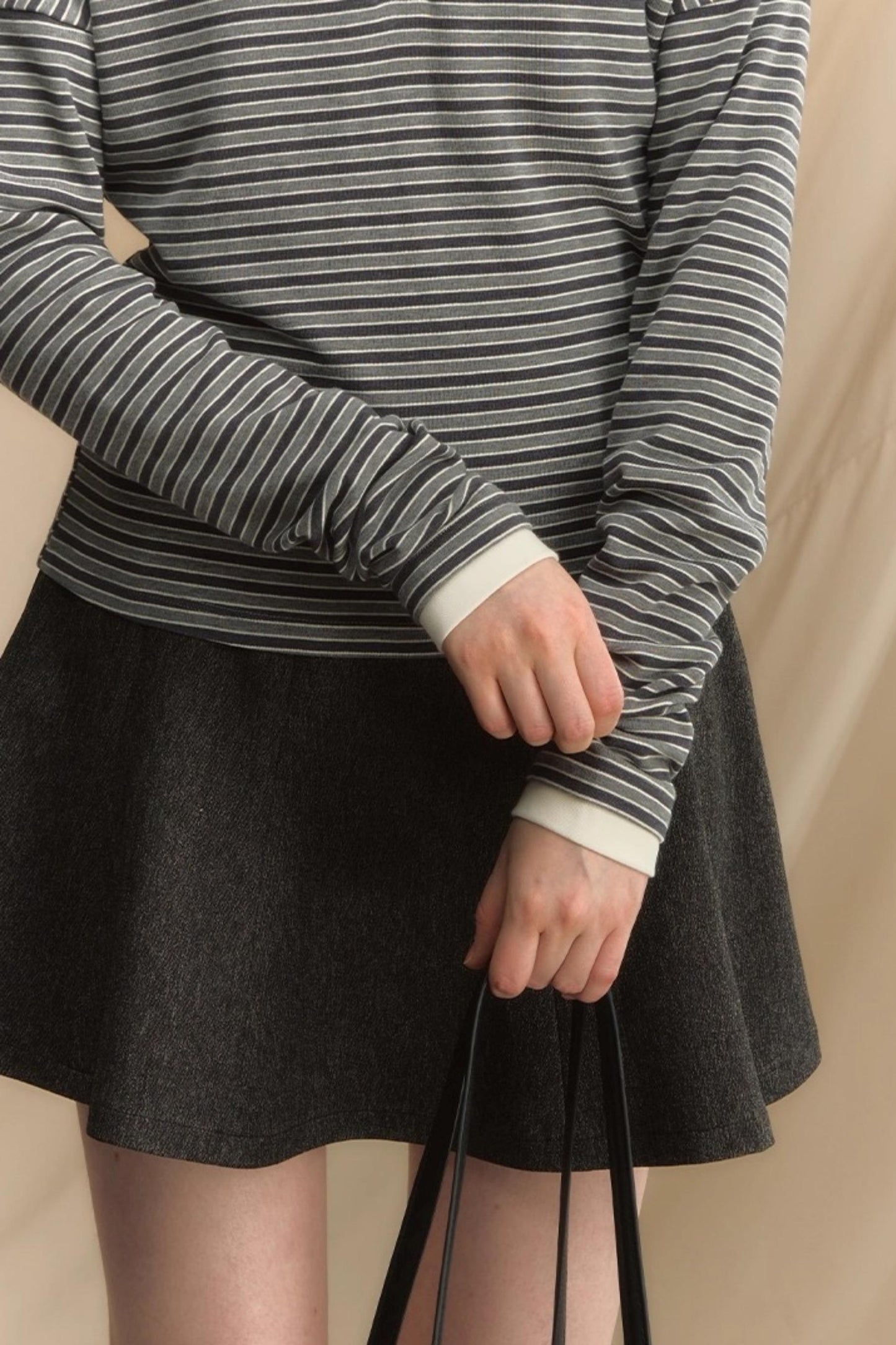 High-Intelligence Striped Long-Sleeved T-Shirt