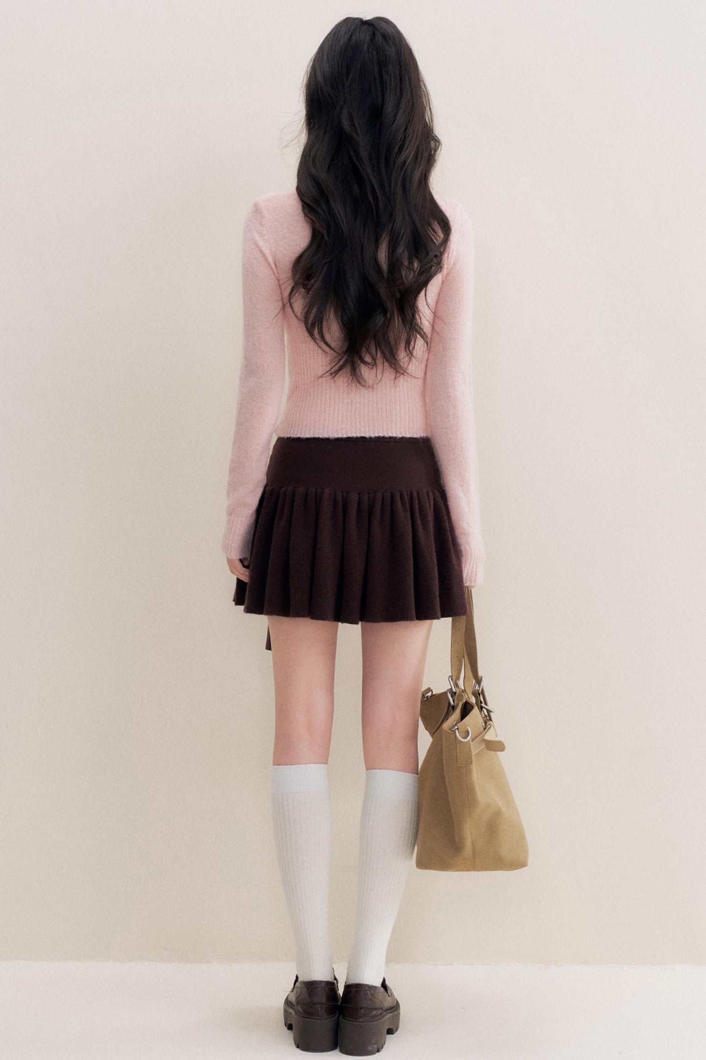 Chocolate Wool A-Line Skirt