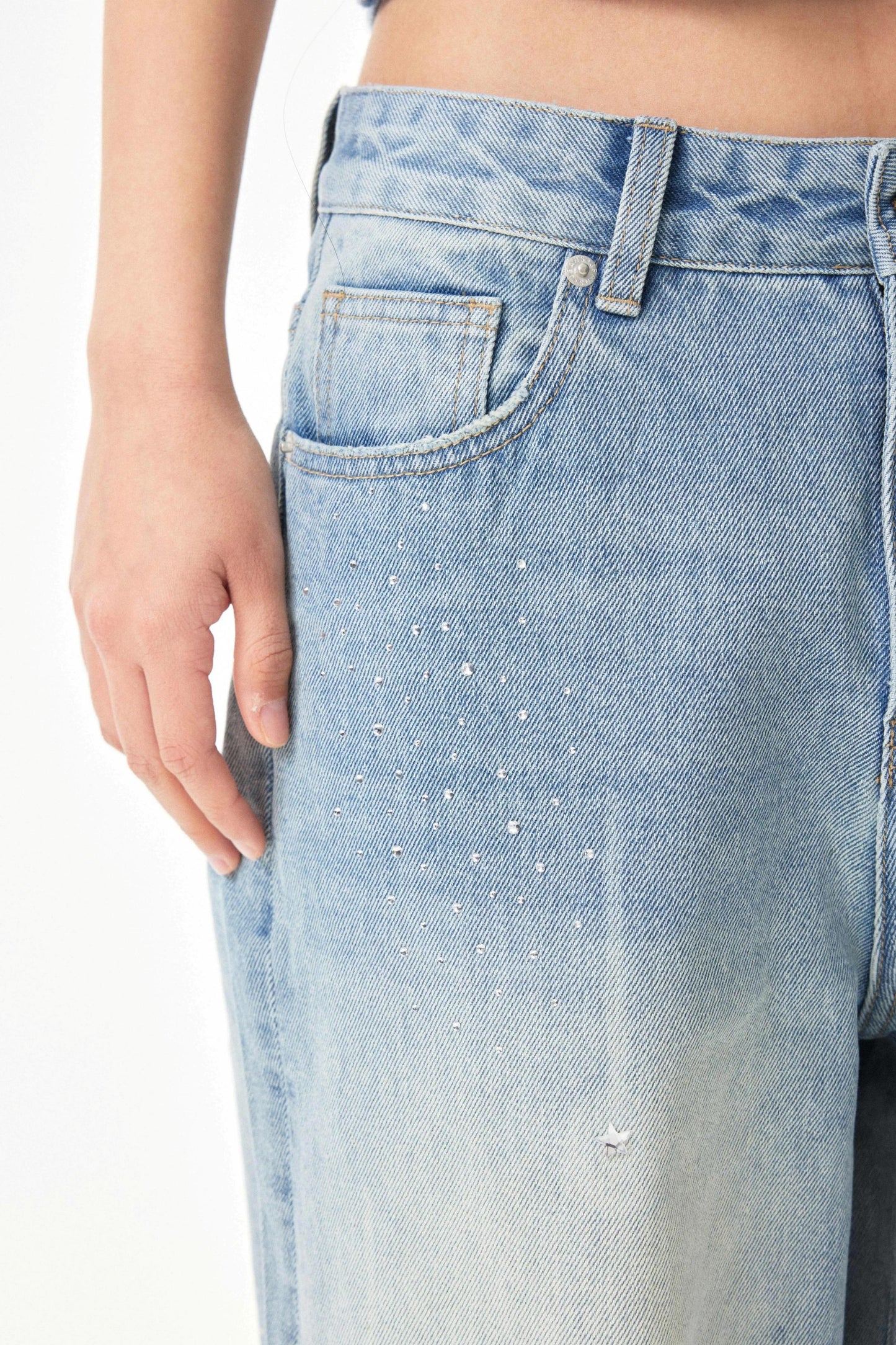 Meteor Shower Rhinestone Jeans