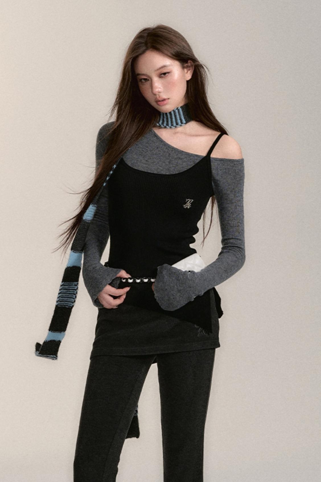 T-shirt en tricot en laine ajusté