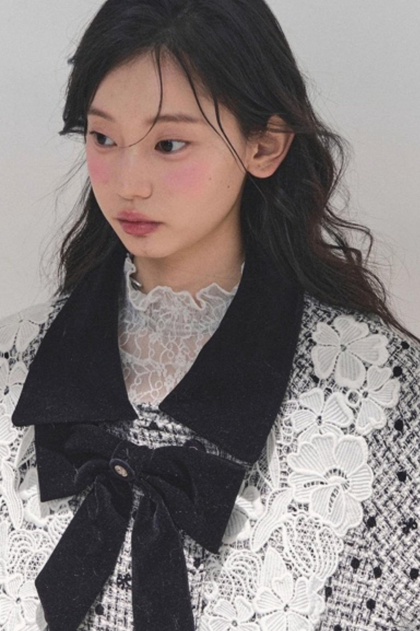 Lace Plaid Winter Coat