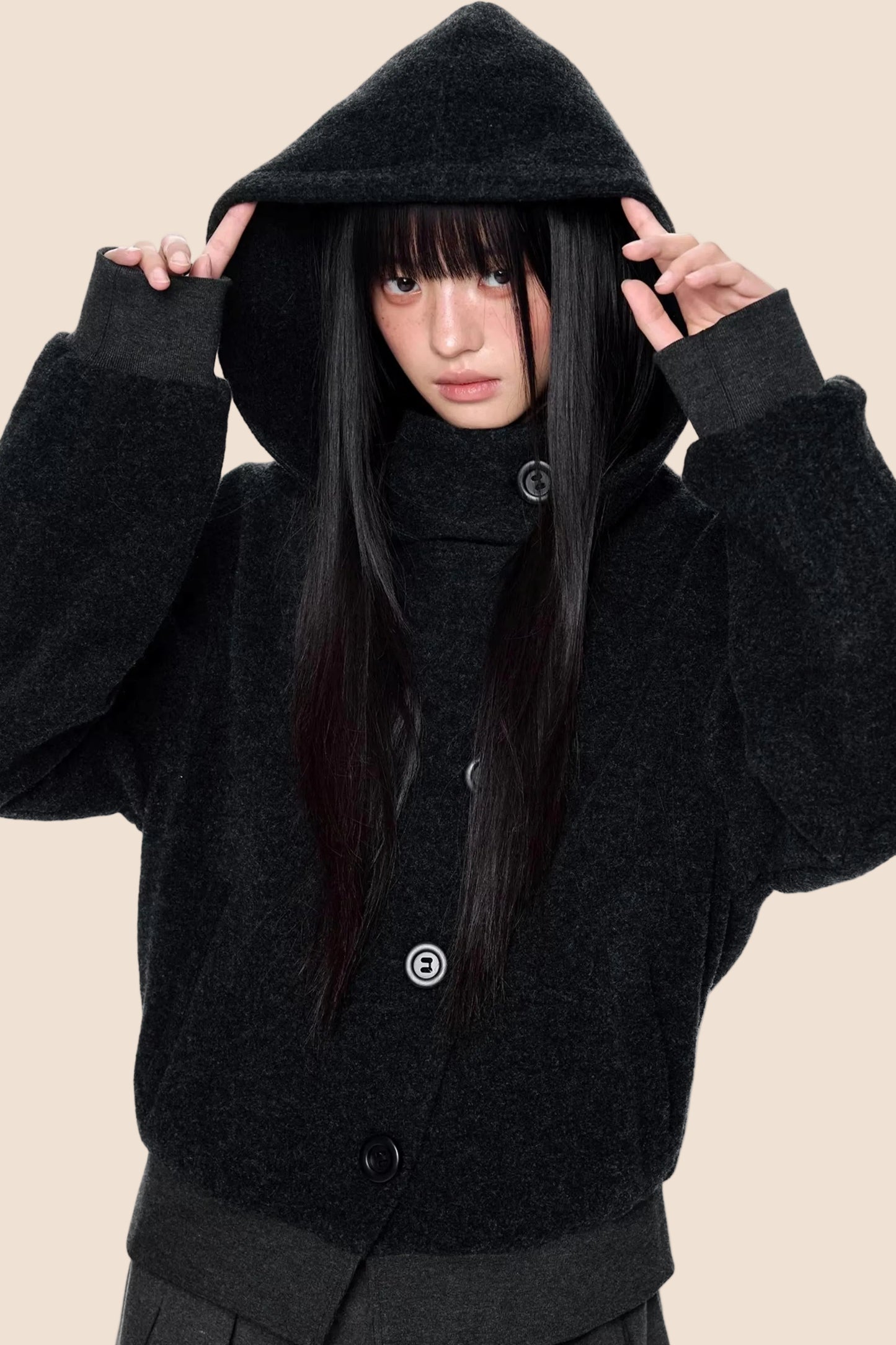 Vintage Woolen Hooded Jacket