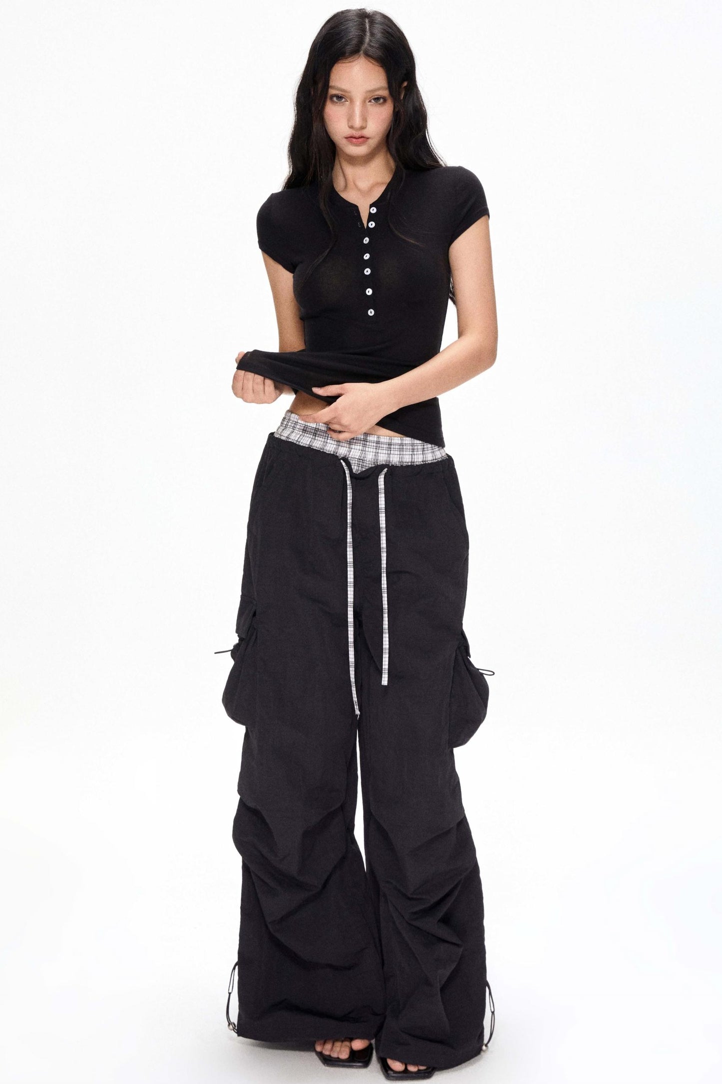 Color-Block Wide-Leg Pants