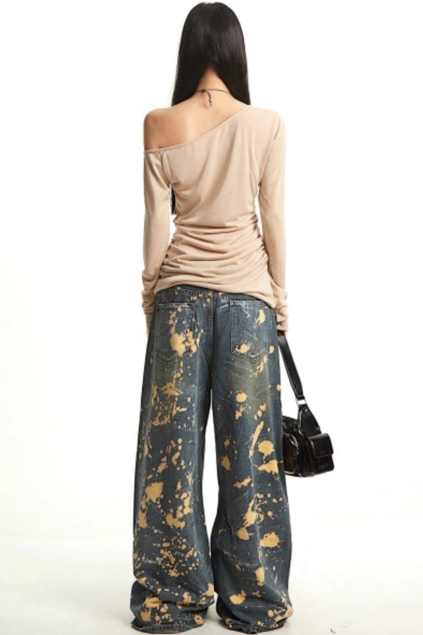 Retro Splatter Denim Pants