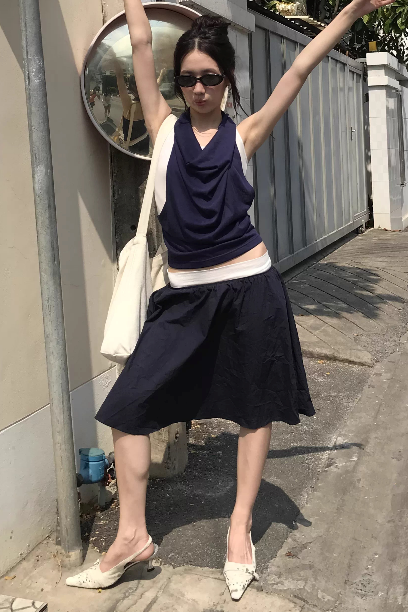 Orange Wave Halter Top