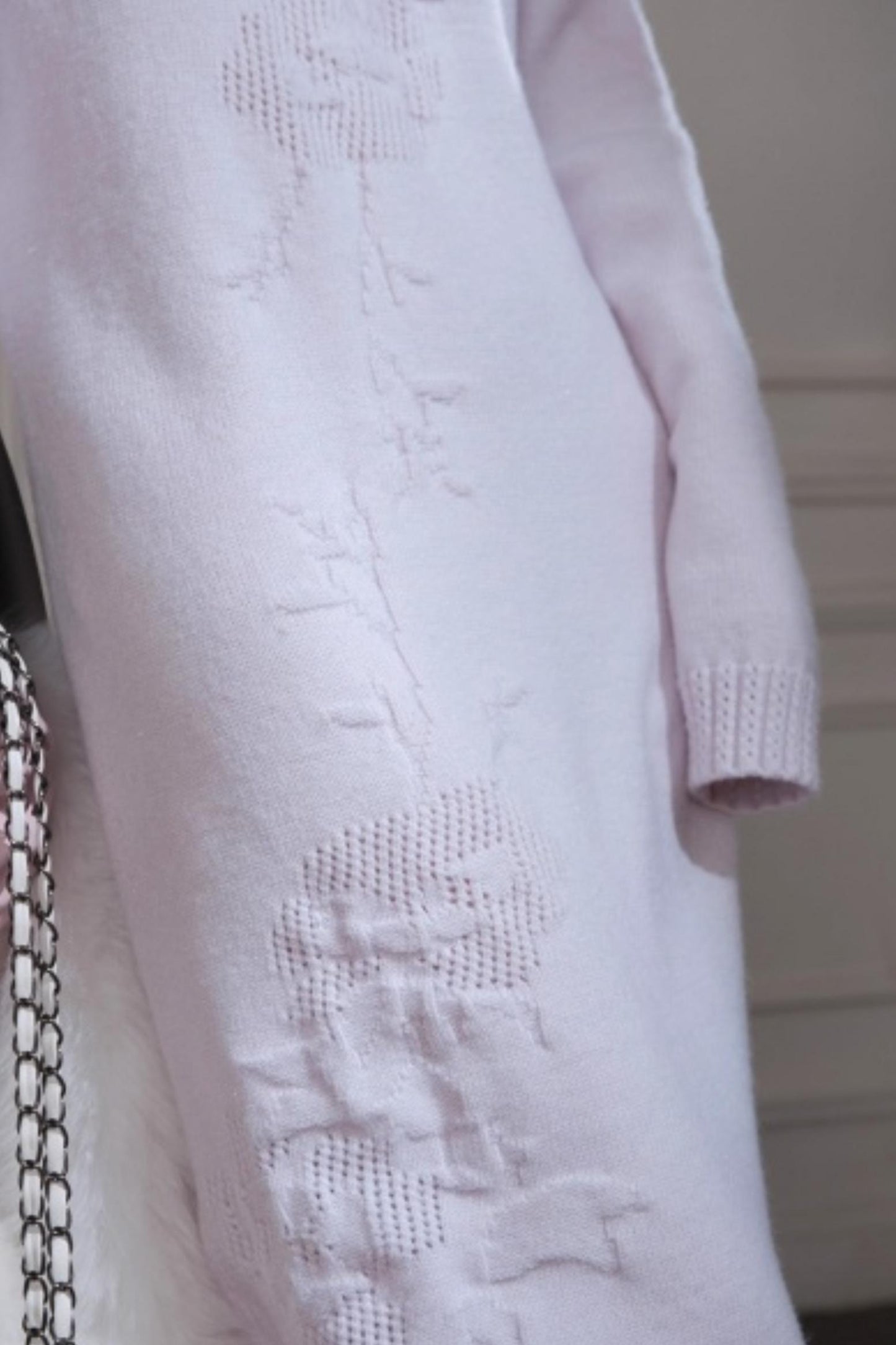 Light Purple Wool Floral Dress Set