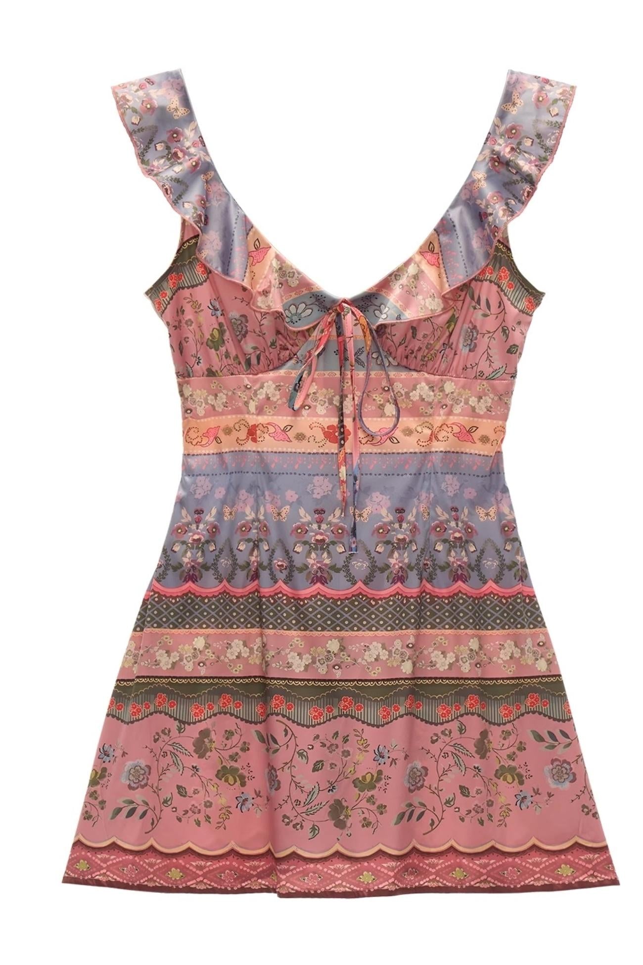 Summer Floral Stripe Dress