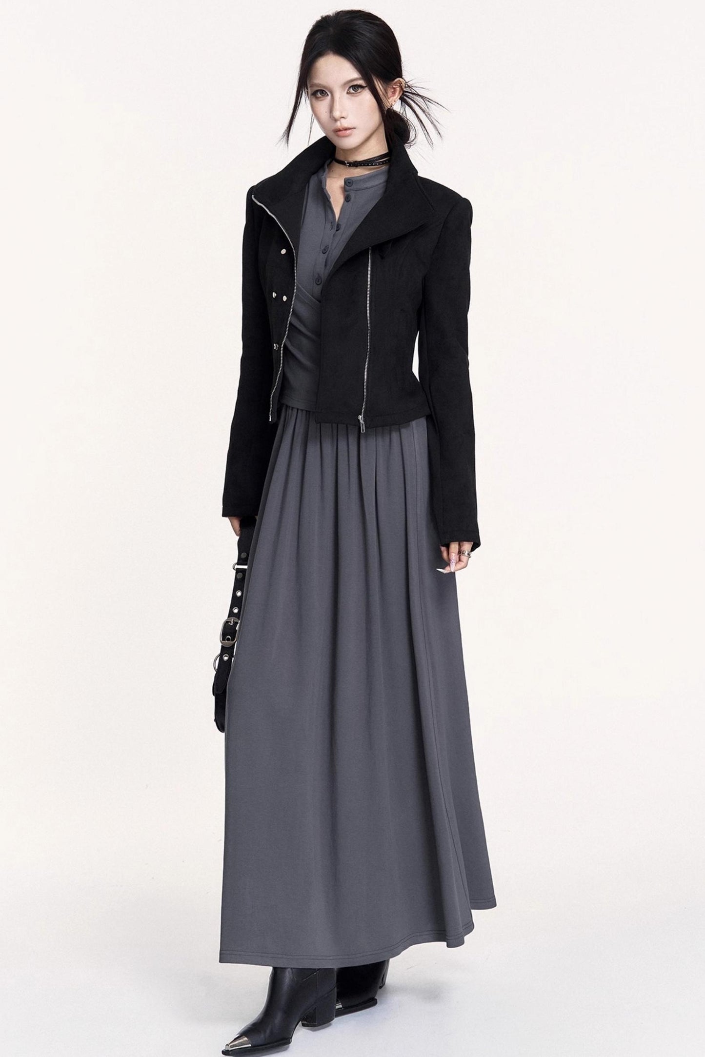 Slimming Hot Suede Biker Leather Jacket