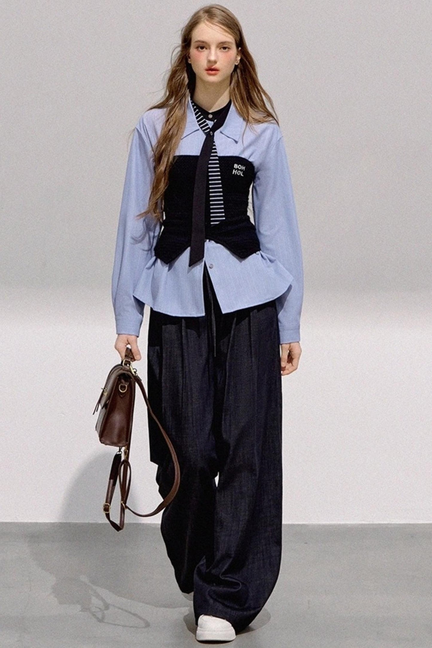 Mint Blue Striped Tunic Shirt