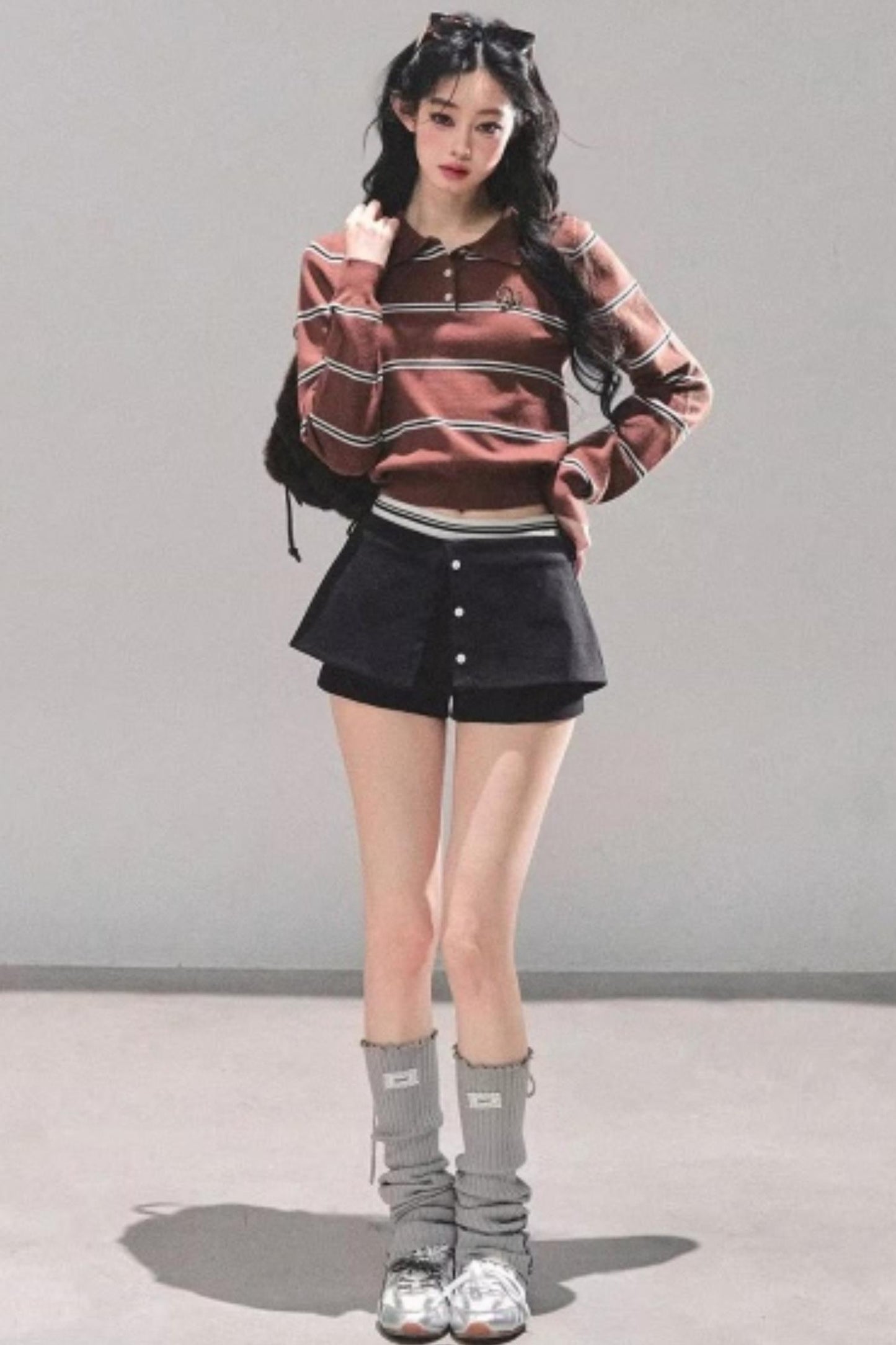 Polo Collar Knit Top