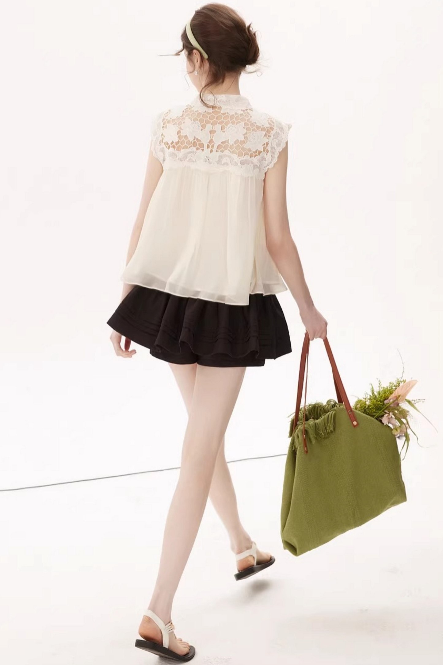 Hollow Embroidery Lace Top